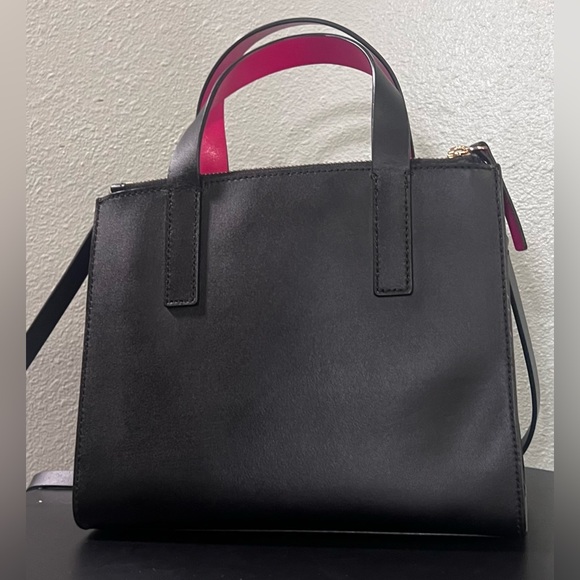 NWOT Genuine Kate Spade Putnam Drive Anissa Satchel | Black & Hot Pink | Leather - Picture 7 of 15